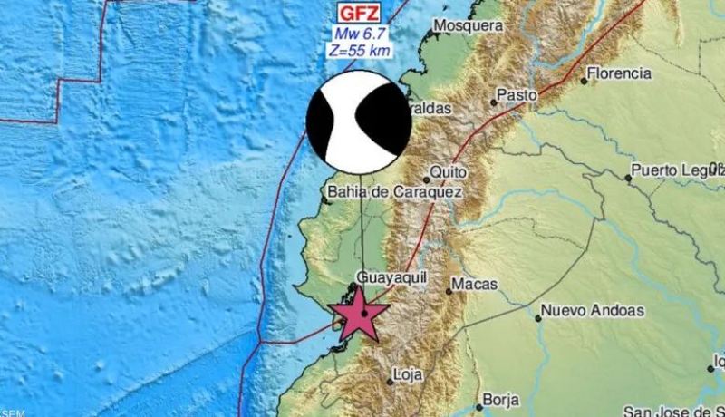 زلزال بقوة 6.9 درجات يضرب ساحل الإكوادور