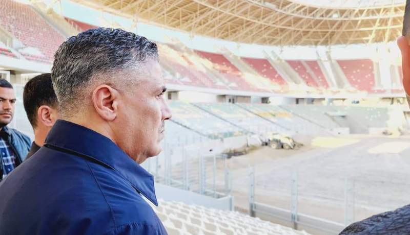 بالصور.. الوزير بلعريبي يتفقد تقدم الأشغال بملعب “الدويرة”