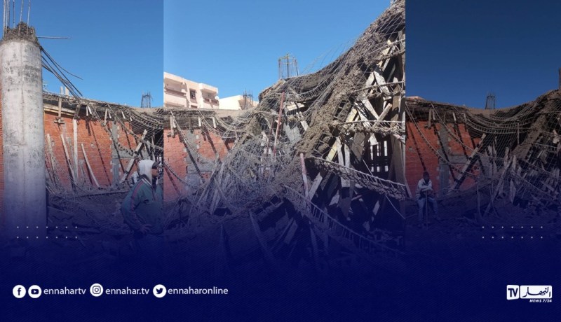البيض: انهيار سقف أثناء صب الخرسانة بمسجد طور الانجاز في المدينة الجديدة