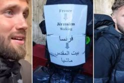 بالفيديو.. شاب جزائري- فرنسي يشق طريقه نحو المسجد الأقصى مشيا