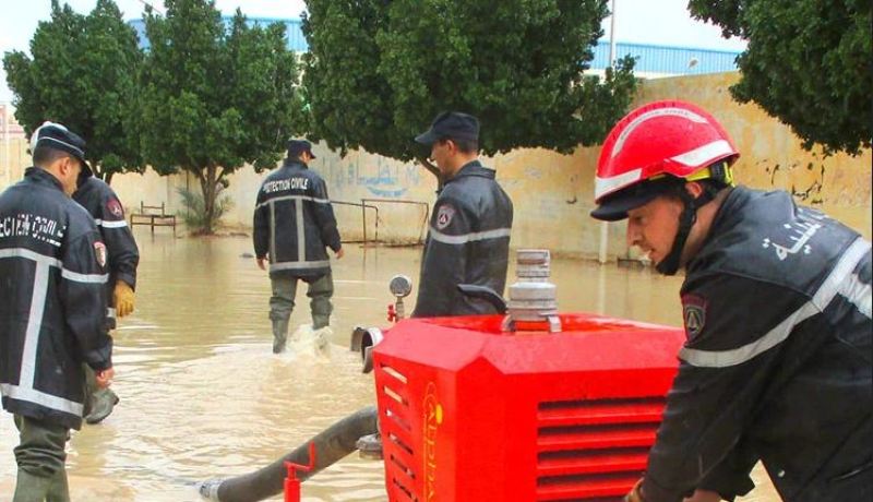 الحماية المدنية تتدخل عبر عدة بلديات تبسة جراء الأمطار
