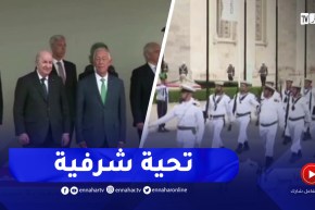 تشكيلة من مختلف القوات البرتغالية تؤدي التحية الشرفية للرئيس تبون ونظيره البرتغالي