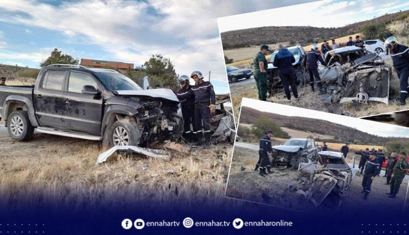 تيارت.. وفاة شخصين إثر اصطدام سيارتين بالطريق الولائي رقم 11 بتاقدمت