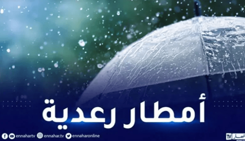 أمطار رعدية غزيرة مرفوقة ببرد على 12 ولاية اليوم