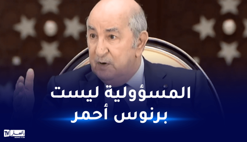 الرئيس تبون: من أخطأ يدفع الثمن