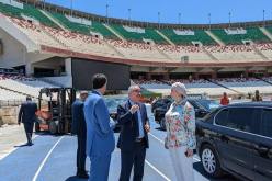 بالصور.. حماد ومولوجي يقفان على آخر التحضيرات الخاصة بالألعاب العربية