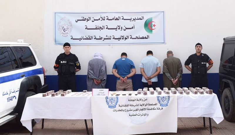 الجلفة.. توقيف 4 أشخاص وحجز أزيد من 10 آلاف قرص مهلوس
