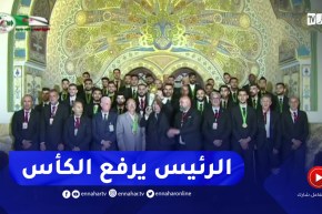 شـــــاهد..الرئيس تبون يرفع كأس الكاف