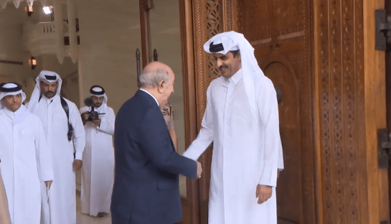 أمير قطر يقيم مأدبة غداء ويودع الرئيس تبون