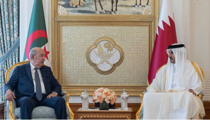 رئيس الجمهورية يجري لقاء ثنائي مع أمير قطر تميم بن حمد آل ثاني