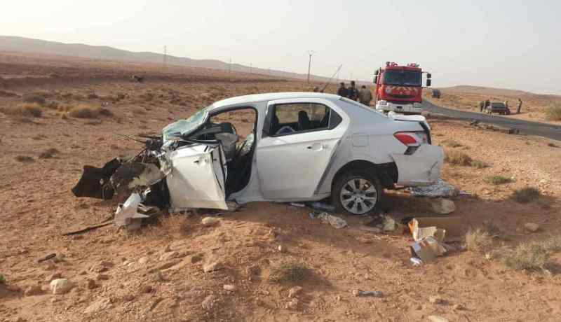 البيض.. وفاة 3 أشخاص وجرح آخر في حادث مرور بعين لعراك