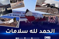 بالصور: إصطدام طائرة للجوية الجزائرية بعمود إنارة في مطار تلمسان