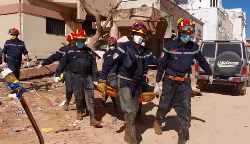 إعصار دانيال.. الحماية المدنية الجزائرية تنتشل 27 جثة