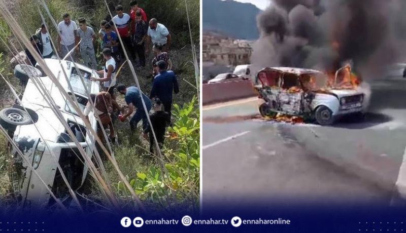 بجاية.. وفاة شخص في احتراق مركبة وجرح 7 مسافرين في إنحراف حافلة