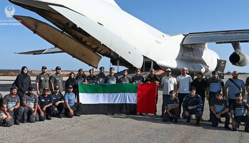 فريق تحديد ضحايا الكوارث الإماراتي يصل إلى ليبيا