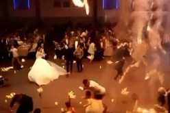 فيديو مرعب.. شاهد لحظة اشتعال النيران في صالة أفراح بالعراق