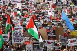الآلاف يتظاهرون فى لندن لوقف القصف الإسرائيلى على قطاع غزة