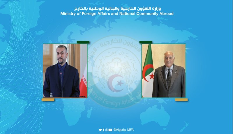إيران والجزائر يتباحثان الوضع في قطاع غزة 