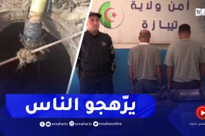 شاهد .. فلاحون يستغلون مياه الصرف الصحي لسقي محاصيلهم الزراعية بتيبازة