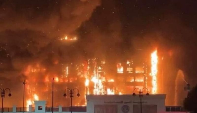 مصر.. حريق هائل يلتهم مقر مديرية أمن الإسماعيلية