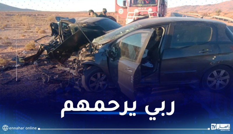 النعامة: 3 قتلى إثر اصطدام بين سيارتين