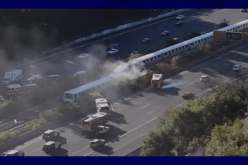 بالفيديو.. إصابة 9 أشخاص بعد خروج قطار عن مساره بالقرب من سان فرانسيسكو