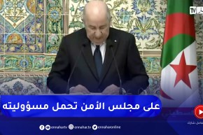 الرئيس تبون: يجب على مجلس الأمن تحمل مسؤوليته  في ما يتعلق بالظلم الذي يتعرض له الفلسطينيون