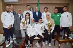 بالصور.. الوزير حماد يستقبل المنتخب الوطني للريشة الطائرة