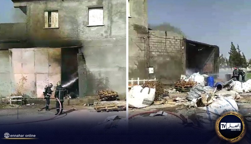 إخماد حريق بمصنع لانتاج علب التعبئة الكرتونية بعين ولمان في سطيف