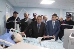 وزير الداخلية يطمئن على قائد الوحدة الرئيسية للحماية المدنية بمستشفى زرالدة