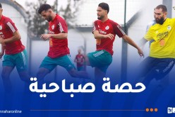 الخضر يجرون آخر حصة تدريبية قبل سفرية “مونروفيا”