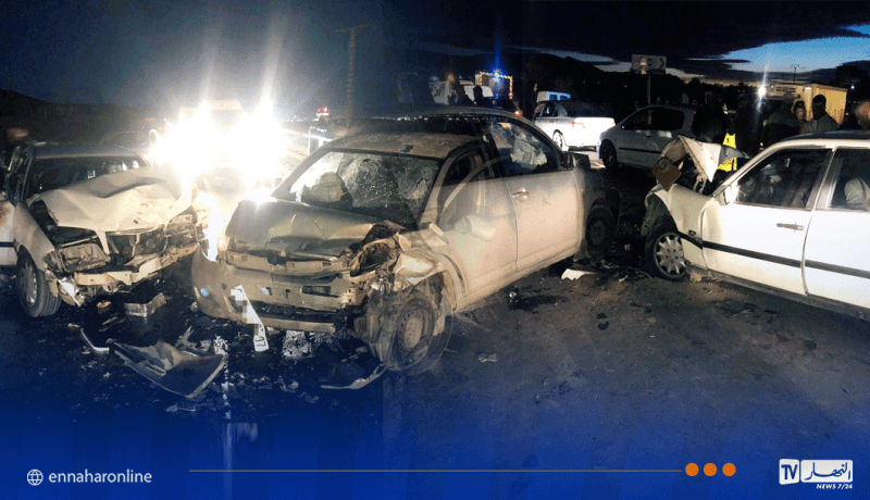 سطيف.. 4 جرحى في حادث اصطدام بين 3سيارات