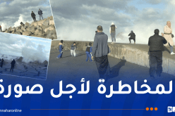 العاصمة.. أمواج تفوق 5 أمتار وعائلات تغامر بأبنائها