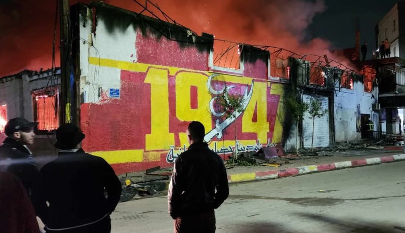 العاصمة.. حريق مهول بمركز تجاري في حسين داي