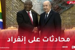 رئيس الجمهورية يتحادث مع نظيره الجنوب إفريقي