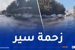 بالفيديو.. انفجار أنبوب ماء يسبب اختناقا مروريا بالعاصمة