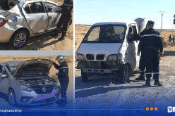 المغير.. 5 جرحى في اصطدام بين سيارتين 