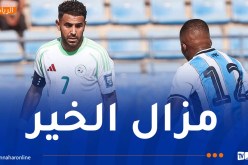 محرز يحتفل بوصوله إلى 100 مباراة مع الخُضر