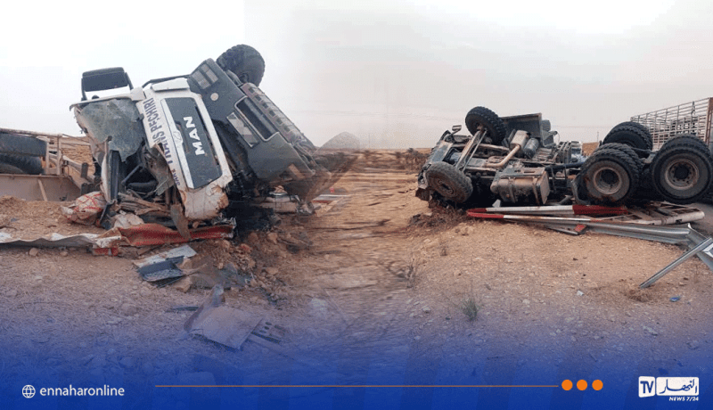 غرداية.. إصابة خمسيني في انقلاب شاحنة على الطريق الإجتنابي ببريان