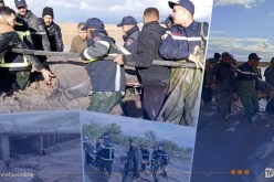 بالصور.. جانب من العمليات الميدانية خلال البحث عن المفقود الذي جرفته السيول بالجلفة