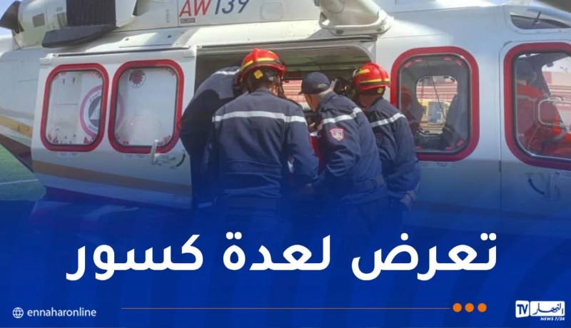 أولاد جلال.. نقل شاب بواسطة مروحية إلى مستشفى مصطفى باشا