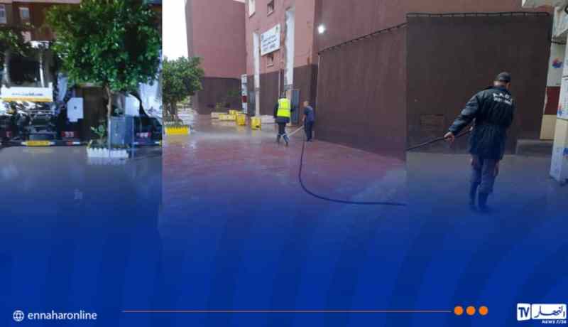 رفع مخلفات الأمطار بحي عدل في المدينة الجديدة بوينان