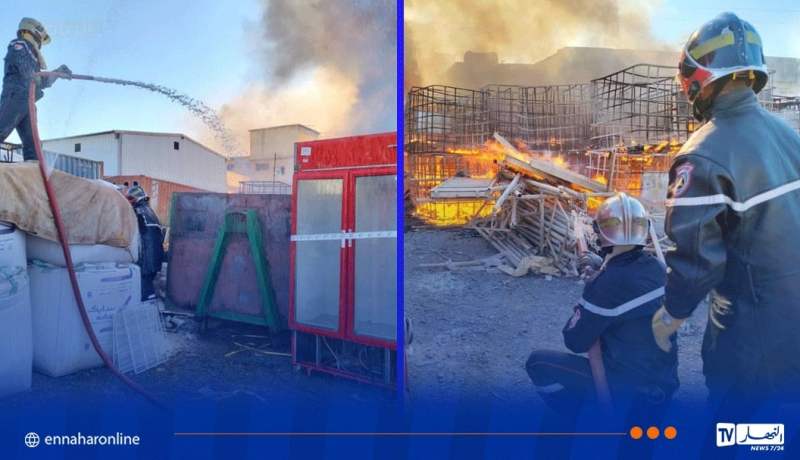 البليدة.. حريق حاويات بلاستيكية بالمنطقة الصناعية بـ بني مراد
