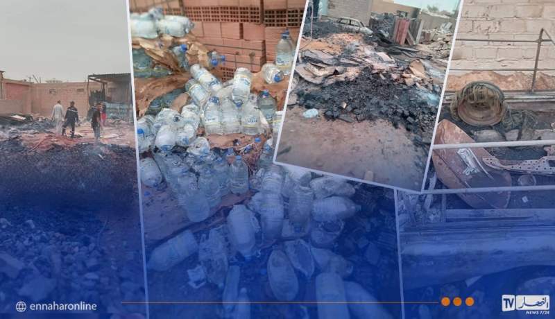 تمنراست.. حريق مستودع للمشروبات الغازية والمياه المعدنية