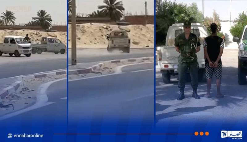الوادي.. الدرك يوقف صاحب شاحنة صغيرة قام بمناورات خطيرة