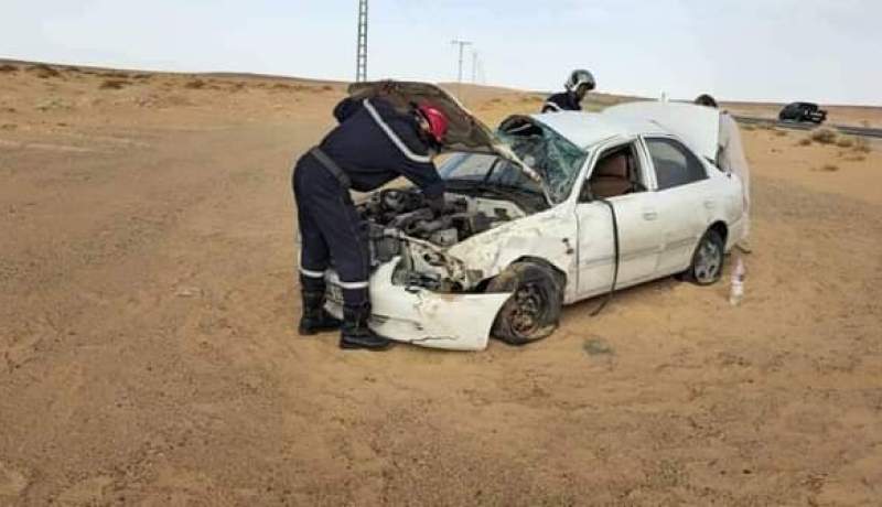 تيميمون.. 6 جرحى في انقلاب سيارة بقرية أمقيدان