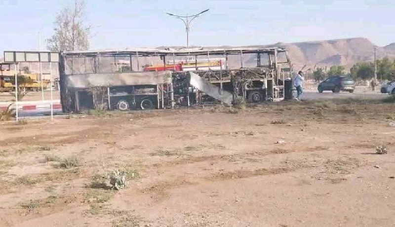 المسيلة: إحتراق حافلة لنقل المسافرين في طريق بوسعادة