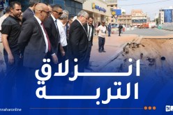 والي وهران يعاين مكان حادث انزلاق التربة بعين الترك