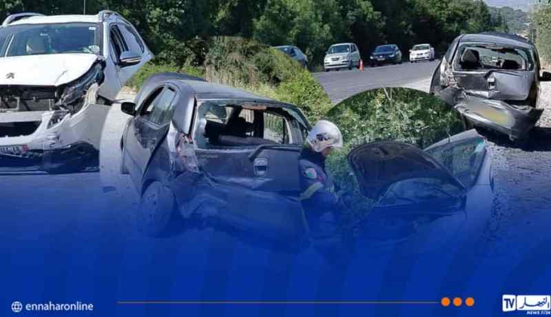 جيجل.. 7 جرحى في اصطدام بين سيارتين بتاكسنة