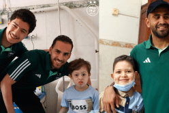 لاعبو المنتخب الوطني يرسمون البسمة على وجوه الأطفال المرضى